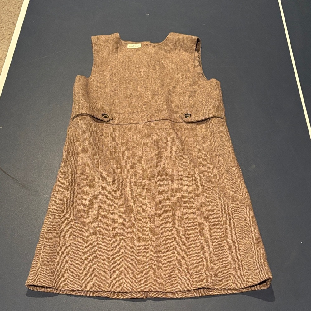 Olive juice Charming Tweed wool  Kids Dress